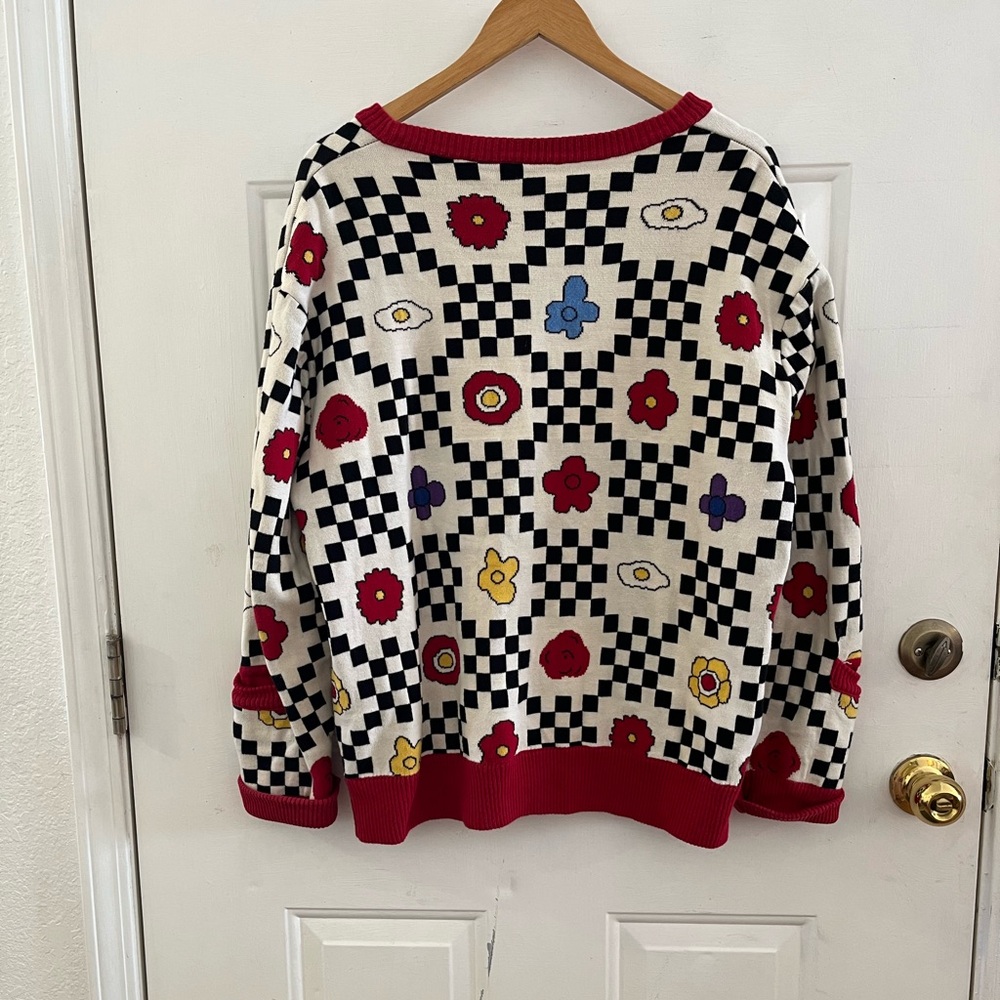 Kina And Tam Woman's The Floral Funk Pop Art Quirky Cardigan Sz Lr - Picture 4 of 5